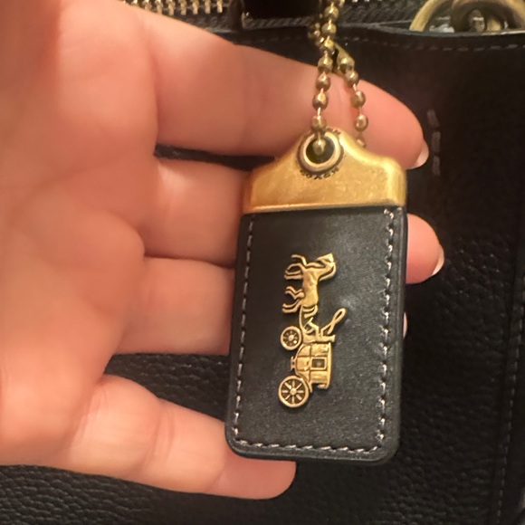Coach Black Shoulder Bag with Gold Accents - Picture 10 of 12